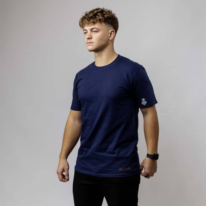 tricou Faith Vertical albastru navy faithfit