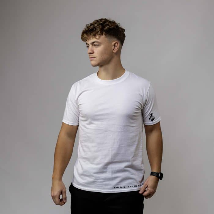 tricou Faith Over Fear alb cu portocaliu faithfit