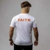 tricou Faith Over Fear alb cu portocaliu faithfit